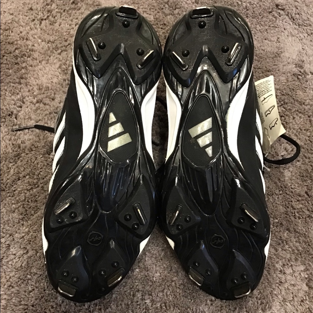 Adidas Baseball Cleat NWT Spinner III Black & White Athletic Shoe SZ 7 - Picture 11 of 15